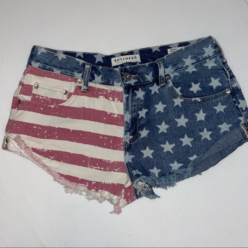 Pack Sun BullHead Denim Co. Slouchy Short - Red White & Blue - Size 9
